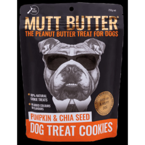 Birds and Animals: Mutt Butter Dog Cookies Pumpkin & Chia 250g