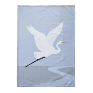White Heron Tea towel