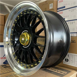 17x8.5 Alloy Wheels 4x100 / 5x100 ET20 Black Gold Rivets – Set of 4