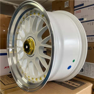Alloy Wheels: 17x8.5 White Alloy Wheels 4x100 / 5x100 ET20 Gold Rivets – Set of 4