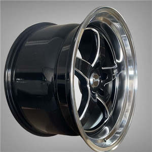 18x10.5 Deep Dish 5x114.3 Black Mirror Alloy Wheels ET30 – Set of 4