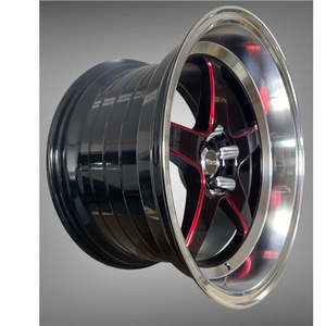 18x10.5 Deep Dish 5x114.3 Black Red Alloy Wheels ET30 – Set of 4