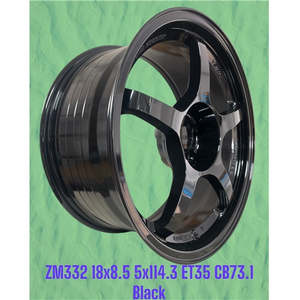 18x8.5 5x114.3 Black Alloy Mag Wheels ET35 – Set of 4