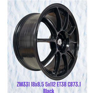 18x8.5 Alloy Wheels 5x112 ET38 Black – Set of 4