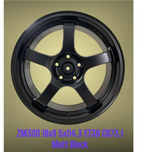 18x8 5x114.3 Matt Black Alloy Mag Wheels ET38 – Set of 4