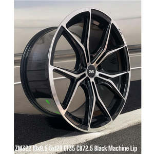 19x9.5 Alloy Mag Wheels 5x120 Black Machined Lip – Set of 4 – BMW Rims
