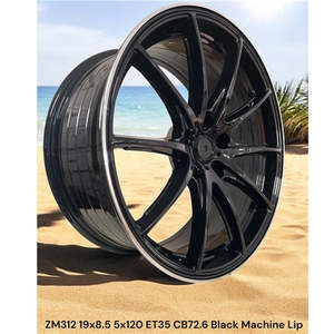 19 Inch Wheels: 19x8.5 Alloy Mag Wheels 5x120 Black Machine Lip – Set of 4 – BMW Rims