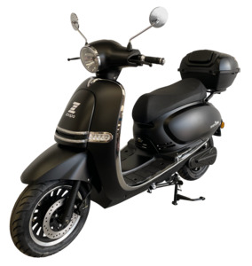 Electric Moped: Zoopa Nova Matt Black Electric Moped/ Black Ttrim