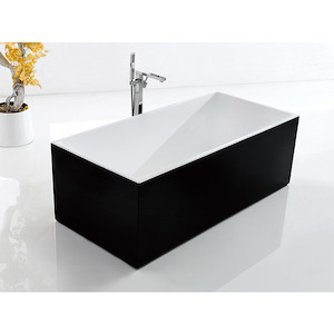 Products: Rectangular Bath - Black (1600mm) - M708B - Z.R.J Bathroom & Kitchen