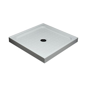 GF90-QS-Cent - Square Shower Tray - Center Waste - 900x900 - Z.R.J Bathroom & Kitchen