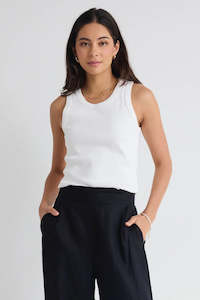 Top: RE:UNION Cobble Ivory Rib Cutaway Tank