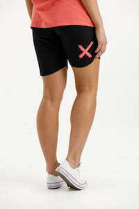 Shorts Skirts: Home Lee Apartment Shorts - Black with Berry X