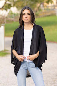 Augustine Plain Kimono Black Short