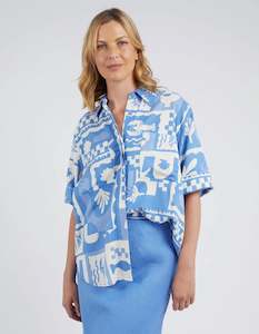 Elm: Elm Holiday Sun Shirt Cerulean Holiday Print