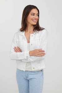 Humidity: Humidity BELLA LINEN JACKET | White