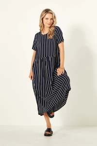 Lemon Tree: Lemon Tree Monroe Dress Navy Stripe