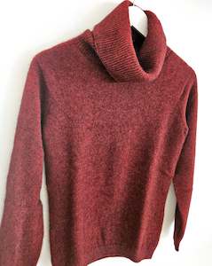Noble Wilde: Noble Wild Polo Neck Sweater | Sangria Red