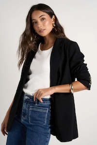 Among the Brave Bestie Black Crepe Blazer