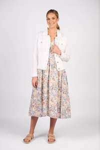 Vassalli Linen Jacket with Frayed Seams |  White