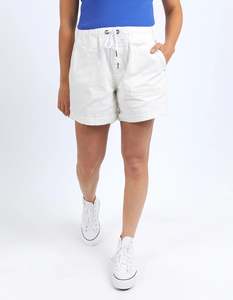 Emma Relaxed Denim Short White