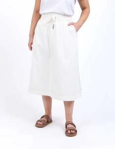 Denim: ELM Greta Denim Skirt Vintage White