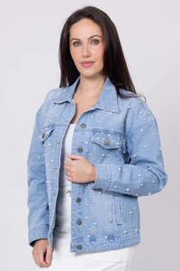 Denim: Charlo Skye Denim Jacket Pearl
