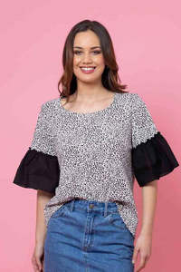 Charlo Casey Leopard T-Shirt Black White