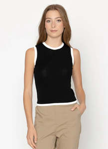 Two by Two Cassia Top | Black with White trim